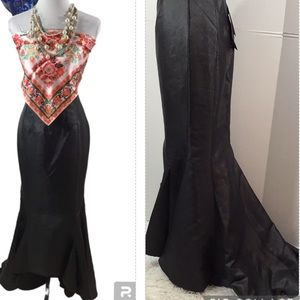 Black Label Couture black fishtail maxi skirt 4